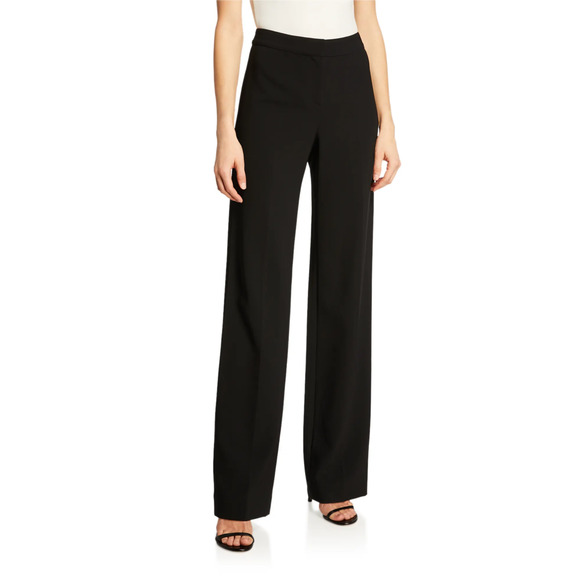St. John Diana Dress Pants Womens 14 Brown Straight Leg Stretch Unhemmed NWT